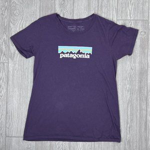 Patagonia Short Sleeve Crewneck Tee T-Shirt Logo Outdoor Casual Purple Women's M